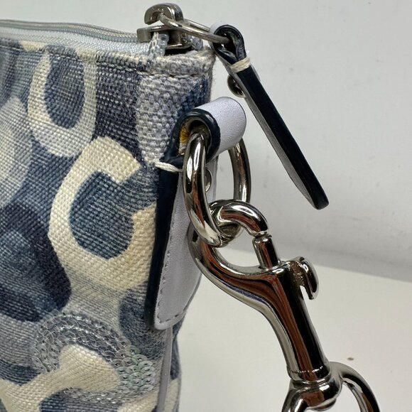 Coach Kristin Swing Bag Crossbody Sequin Signature Blue 43725 - Picture 11 of 15